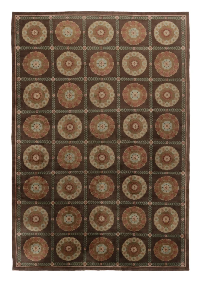 Rug & Kilim's Contemporary Oversized Aubusson Inspired Rug with Motif Grid