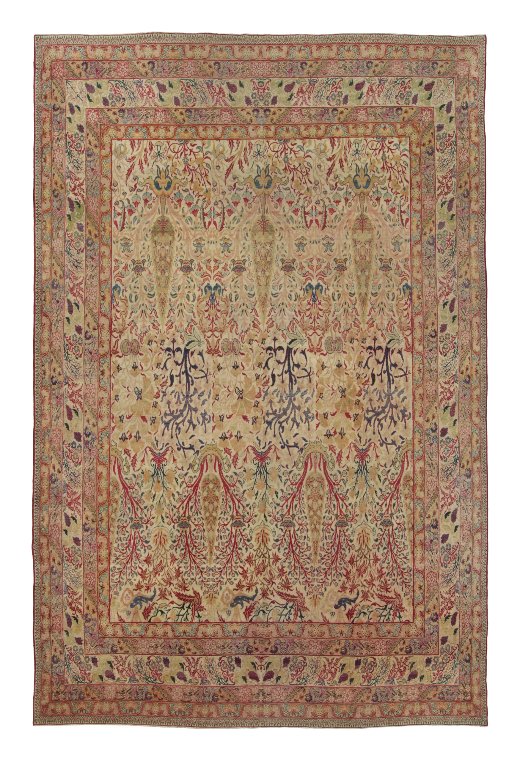 Antique Persian Kerman Lavar Rug