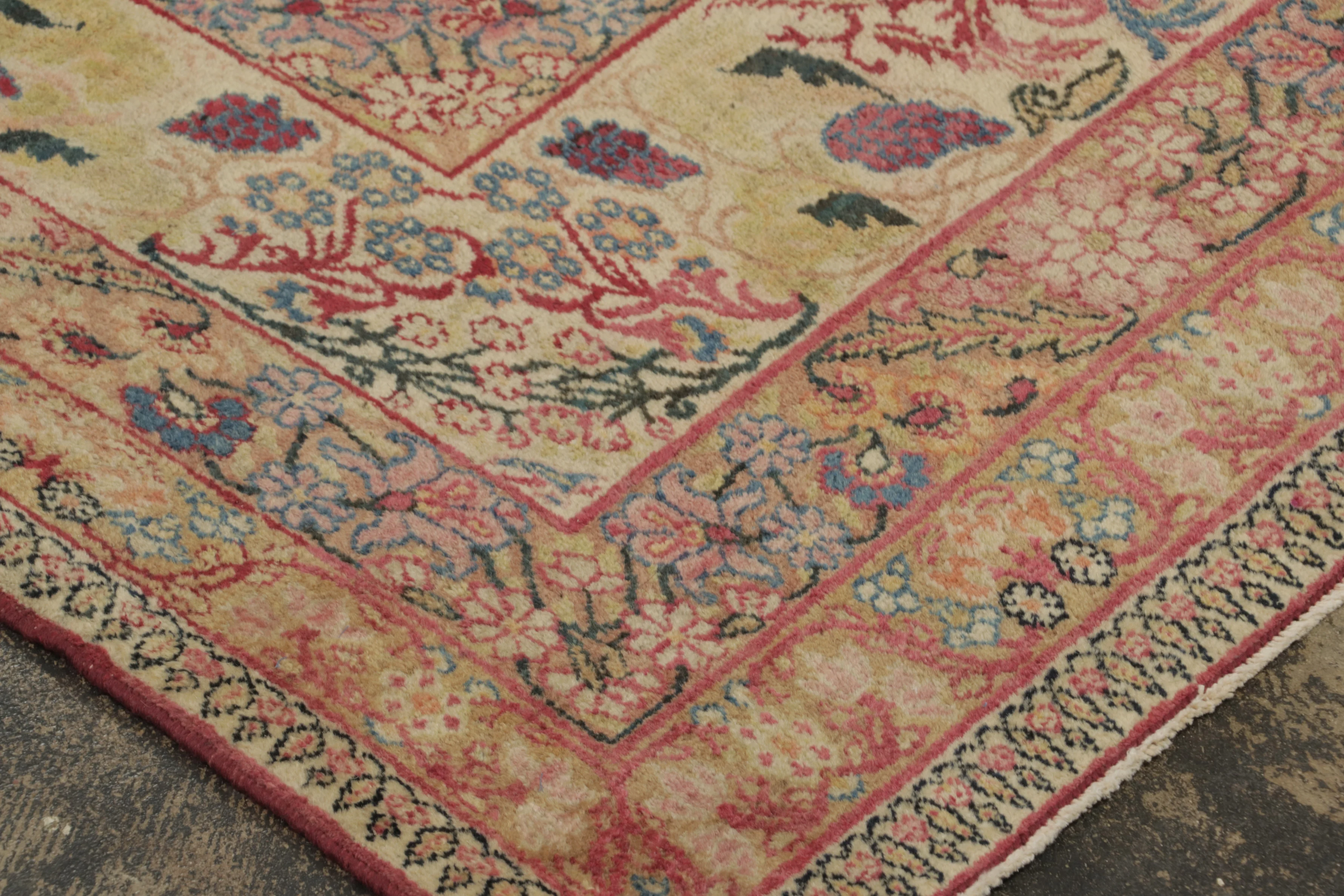 Antique Persian Kerman Lavar Rug