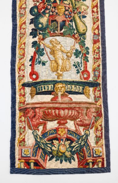 Hover image of Antique 17th Century Flemish Brussels Tapestry Fragment Pair with Pictorials - Rug & Kilim