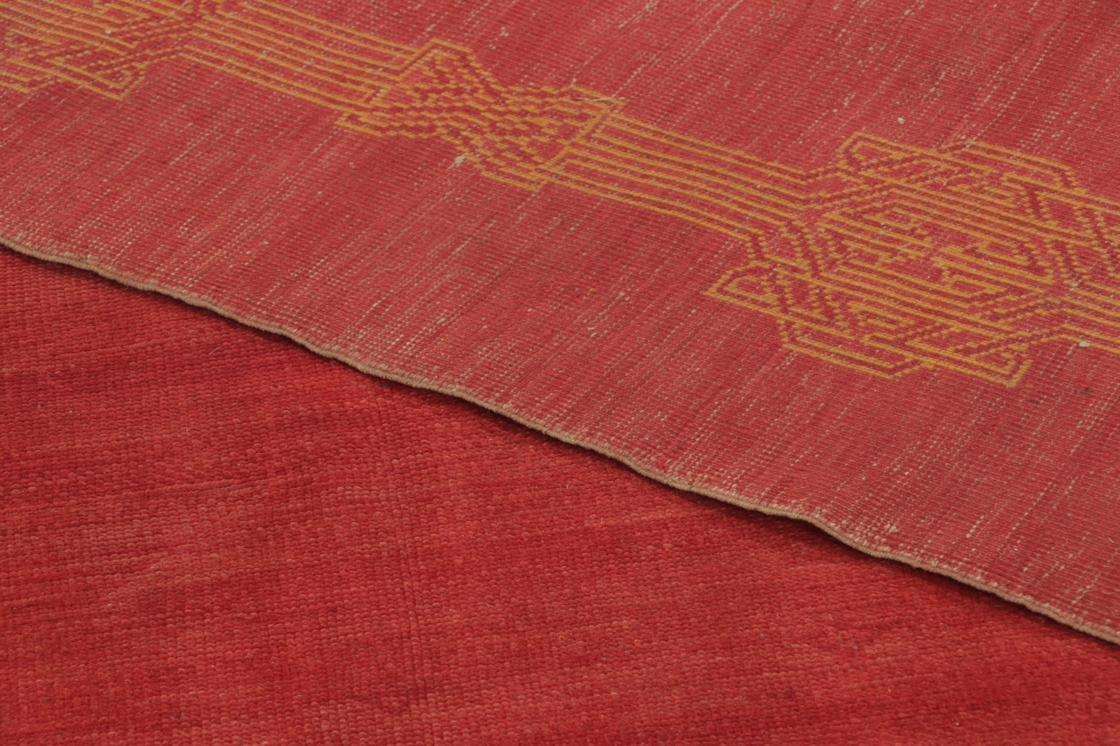 Antique Deco Oushak Geometric Rug