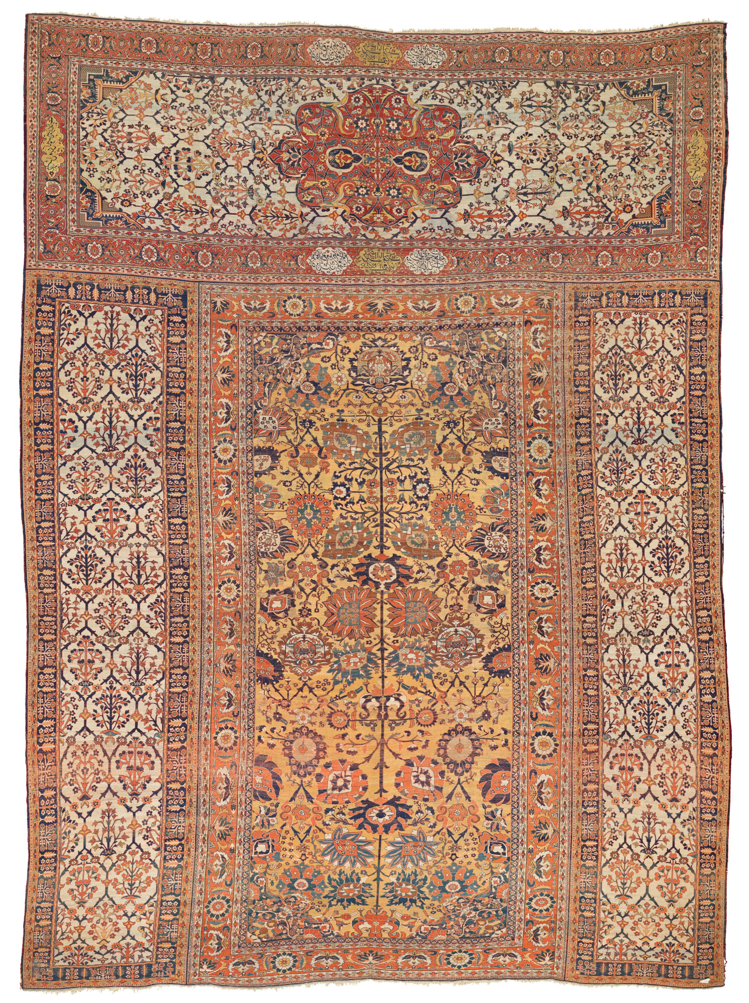 Antique Persian Heriz Triclinium Silk Rug