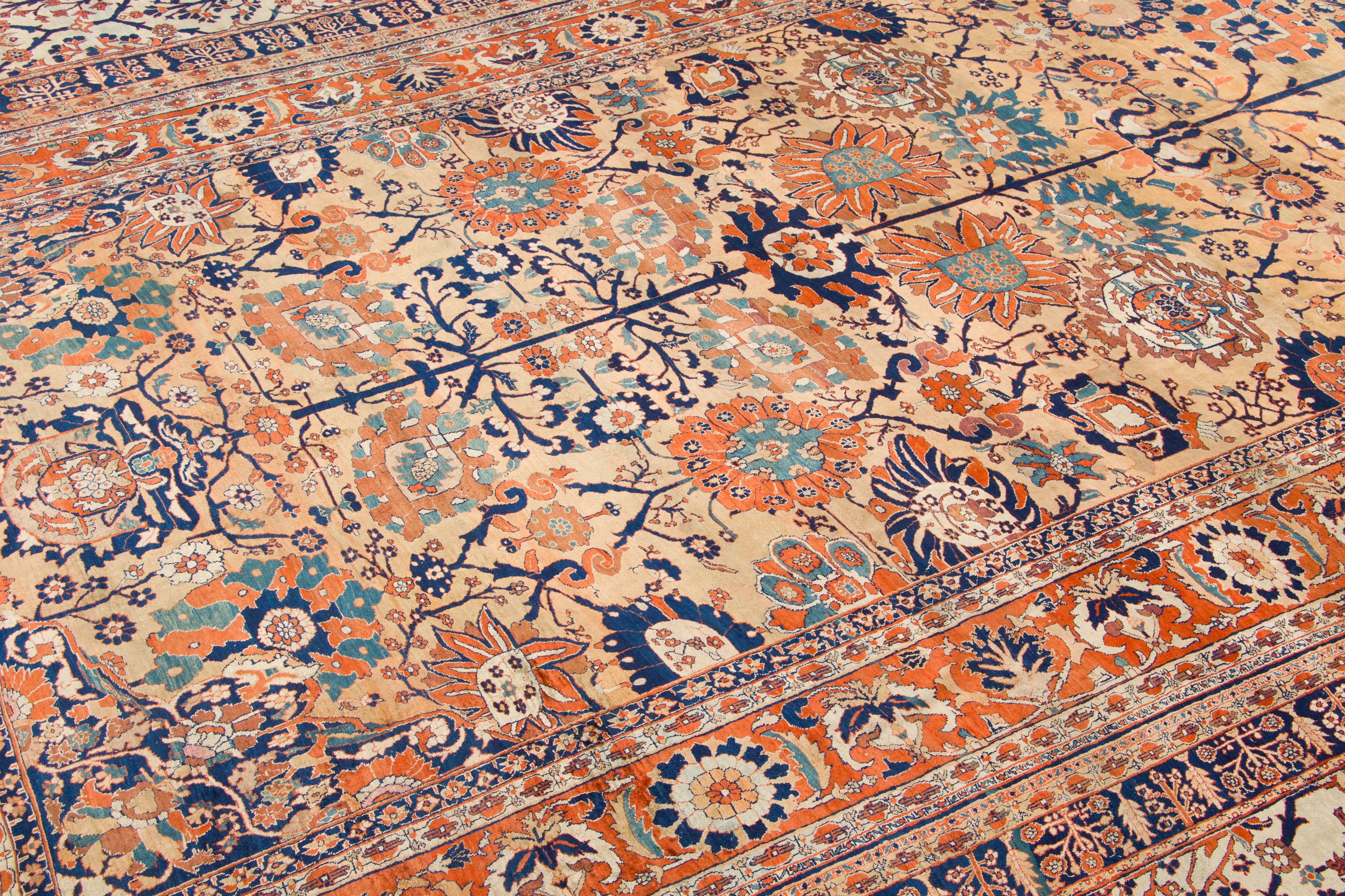 Antique Persian Heriz Triclinium Silk Rug