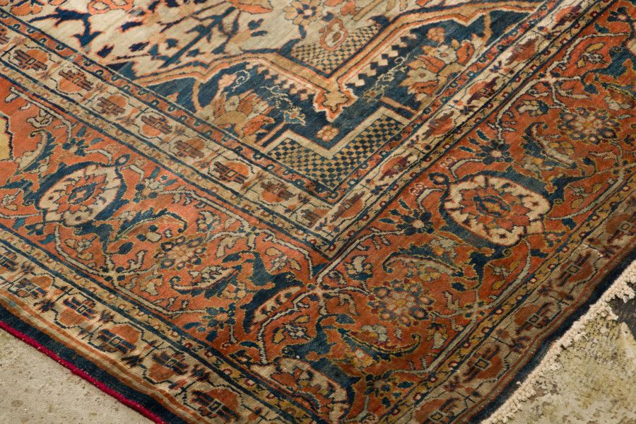 Antique Persian Heriz Triclinium Silk Rug