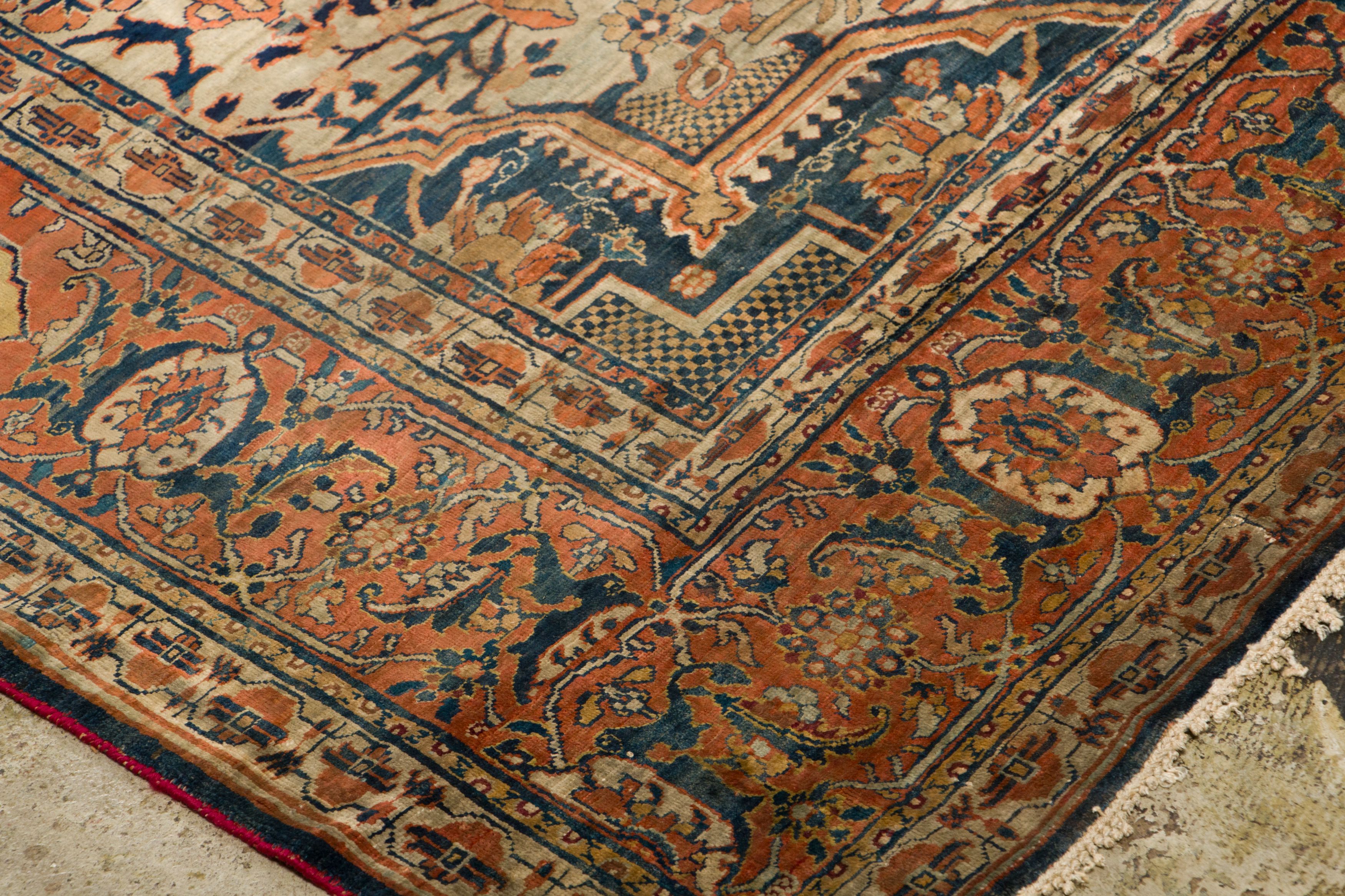 Antique Persian Heriz Triclinium Silk Rug