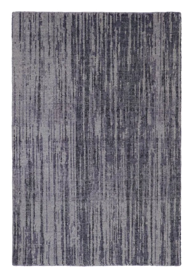 Rug & Kilim’s Modern Textural Rug, Gray and Purple Striae