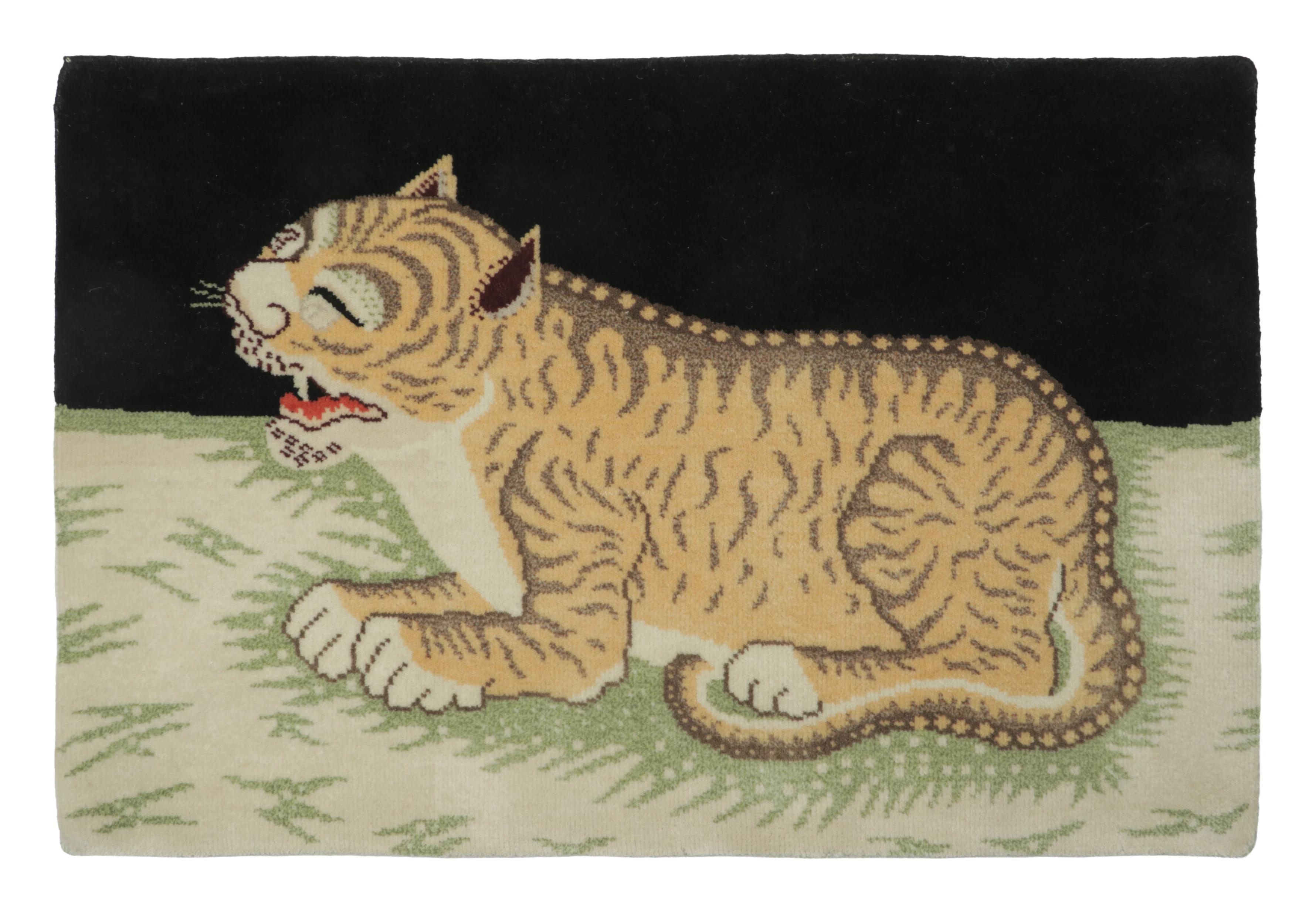 Contemporary Gift-Sized Tibetan Tiger Pictorial Rug