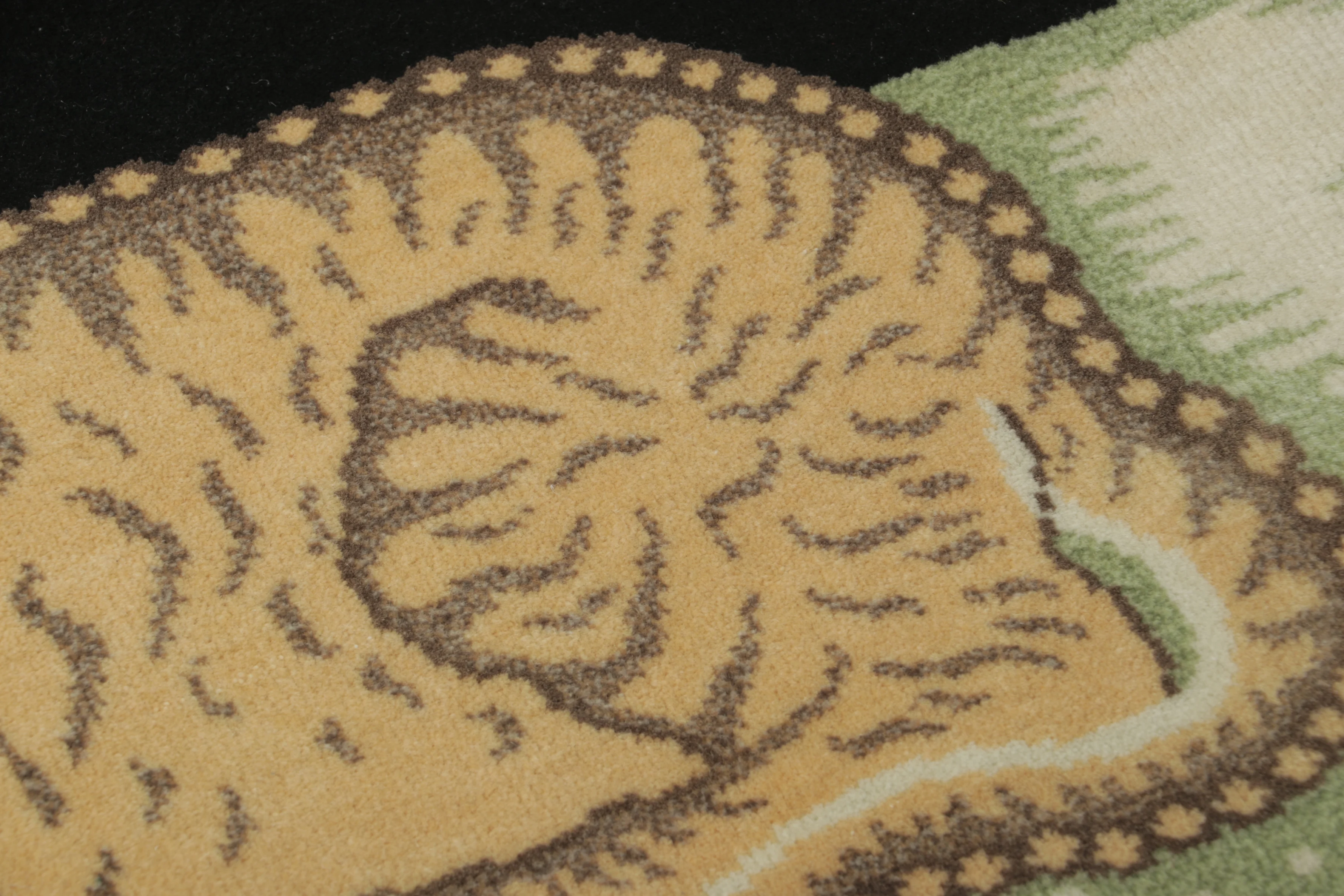 Contemporary Gift-Sized Tibetan Tiger Pictorial Rug