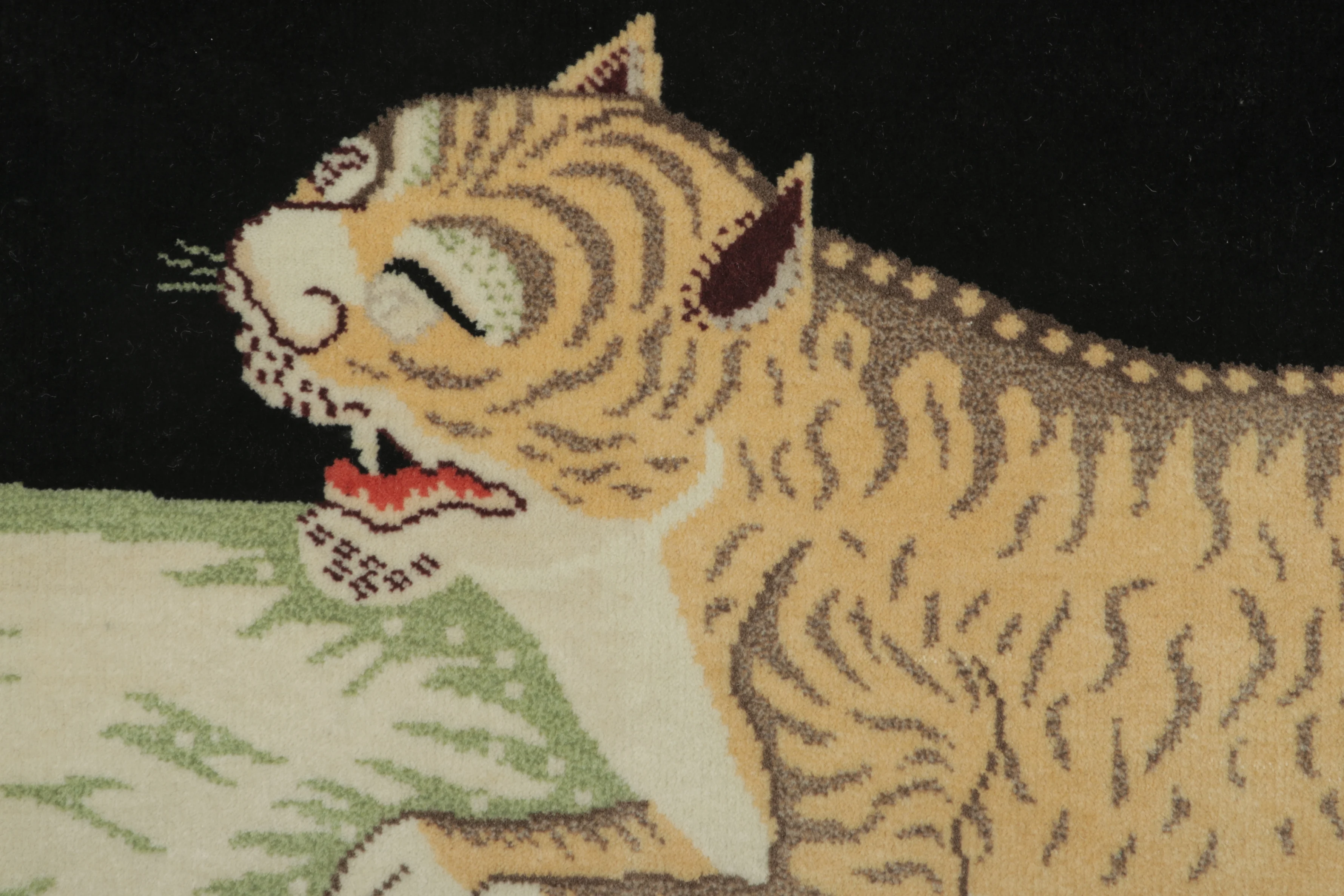 Contemporary Gift-Sized Tibetan Tiger Pictorial Rug