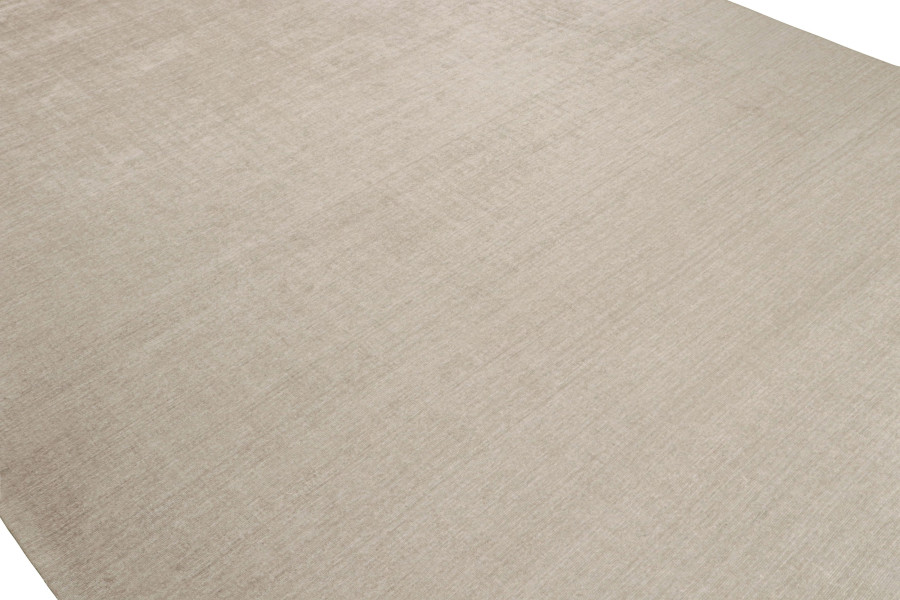 Hover image of Rug & Kilim’s Contemporary Palace-Sized Solid Rug in Beige and Gray Tones