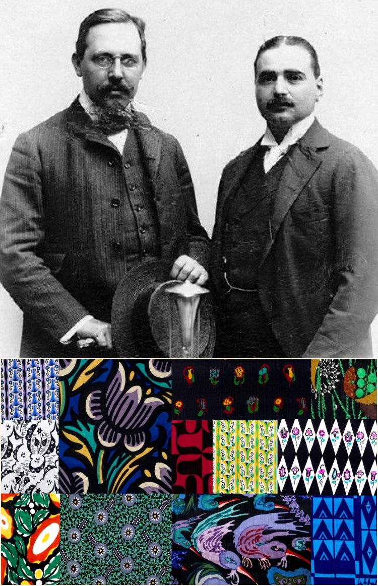Top: Josef Hoffmann and Fritz Waerndorfer, Bottom: Wiener Werkstätte, textile patterns, 1920-1925. Dorotheum.