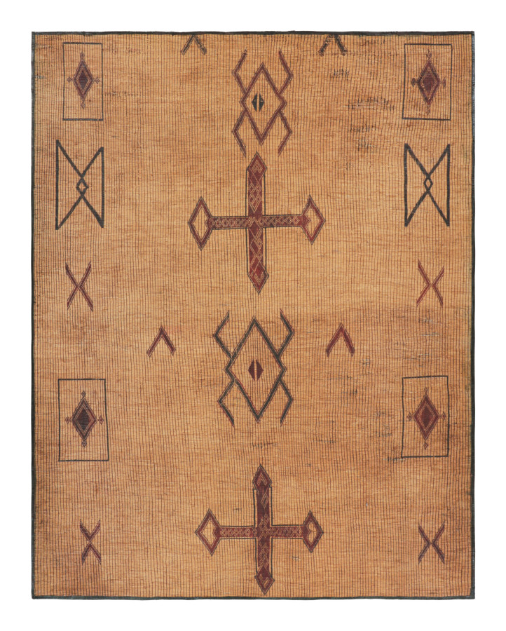 Vintage Moroccan Tuareg Rug with Geometric Motifs in Brown - Rug & Kilim