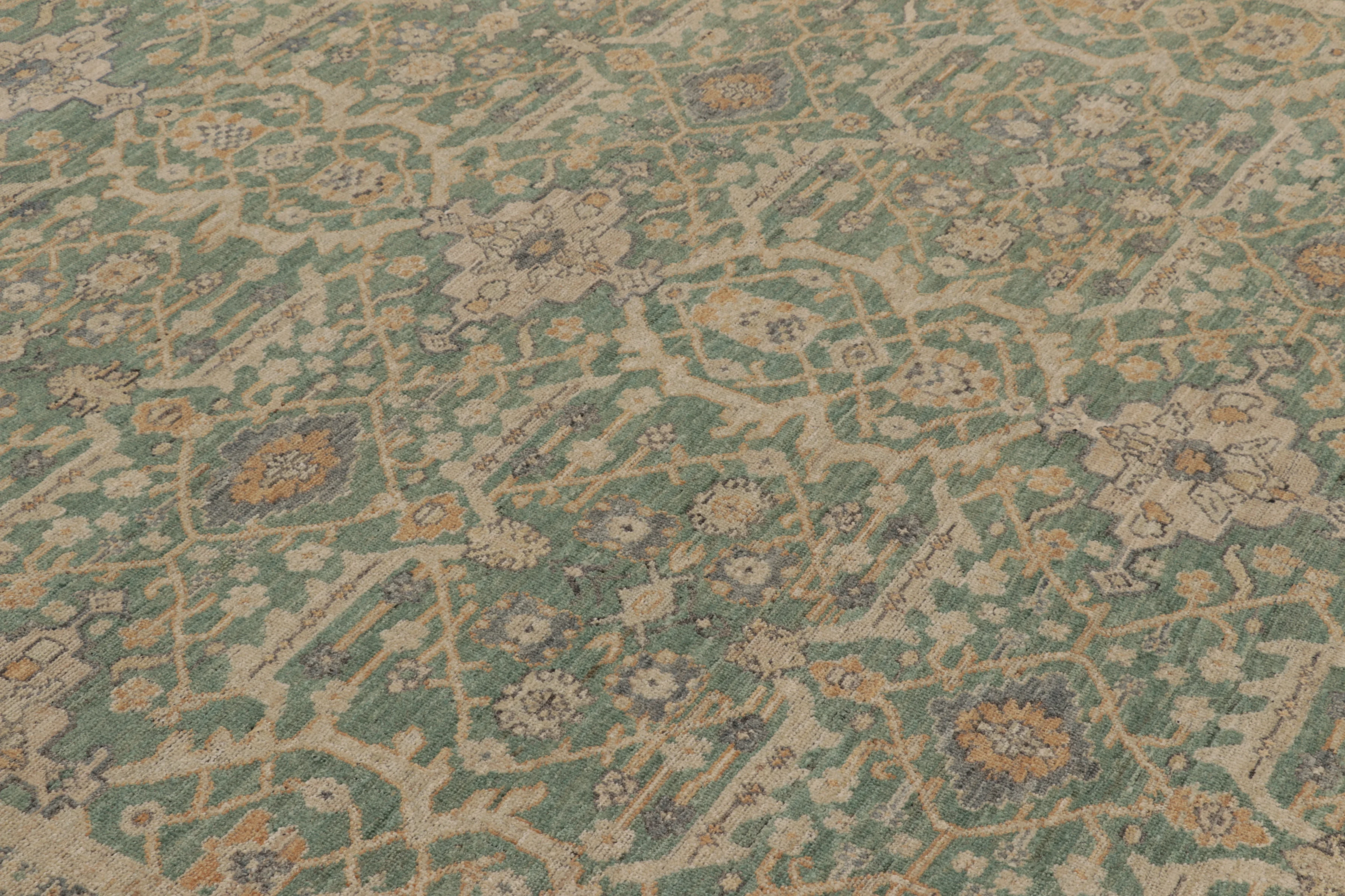 Contemporary Oushak Floral Rug