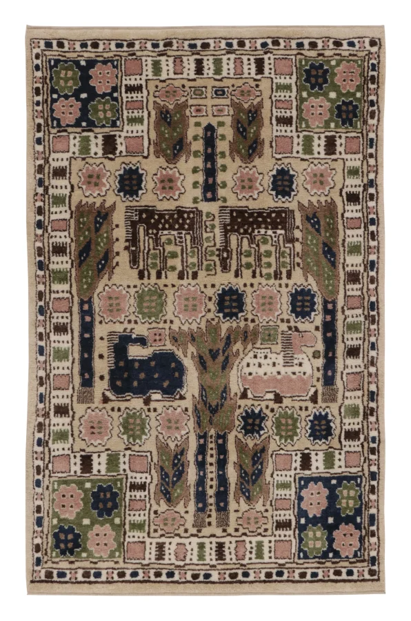Rug & Kilim’s Contemporary Folk Pictorial Rug Inspired by Märta Måås-Fjetterström "Hästhagen"