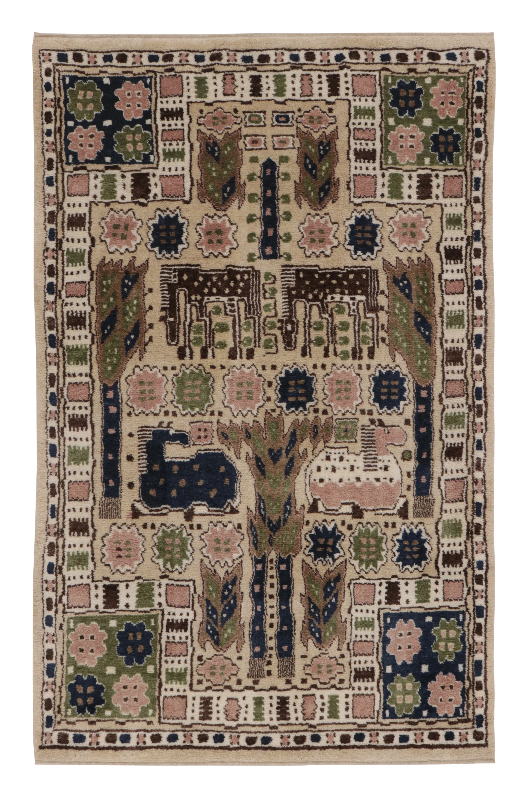 Contemporary Folk Pictorial Rug