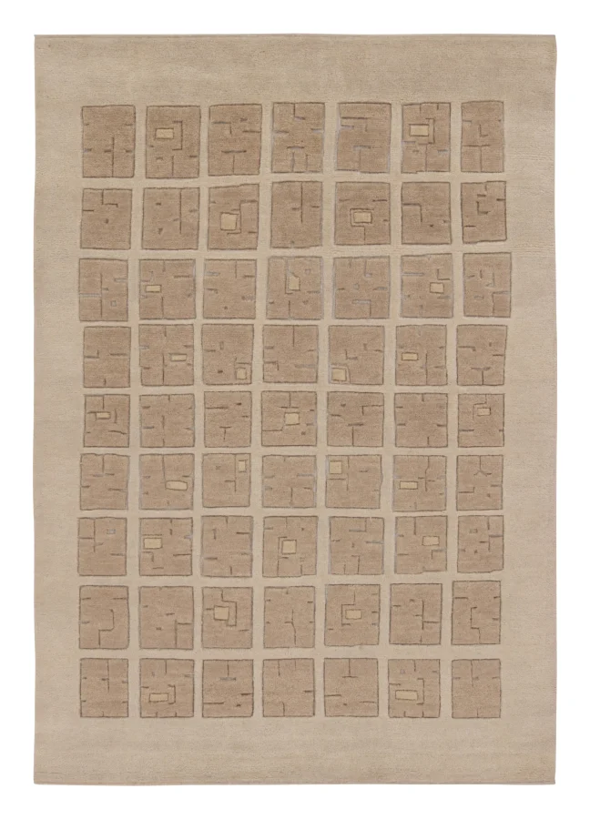 Rug & Kilim's Contemporary French Art Deco Rug in Warm Hues with Geometric Design