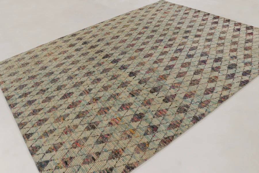 Hover image of Rug & Kilim's Contemporary Rug in Multicolor with Diamond Lattice Pattern