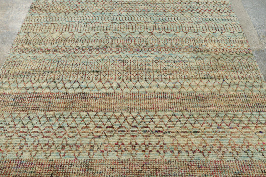 Hover image of Rug & Kilim’s Contemporary Square Rug with Traditional Geometry in Multicolor