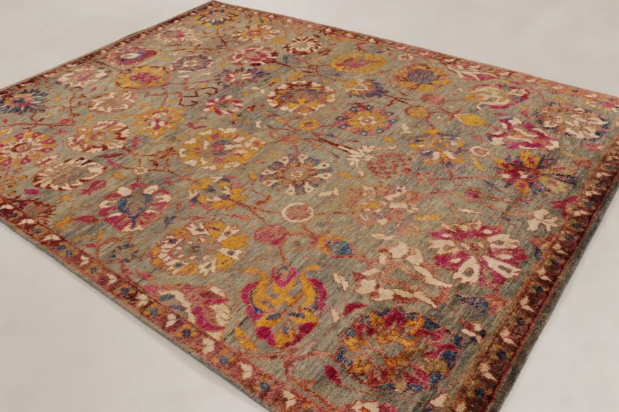 Hover image of Rug & Kilim’s Contemporary Oushak Rug with Floral Design in Brown Hues