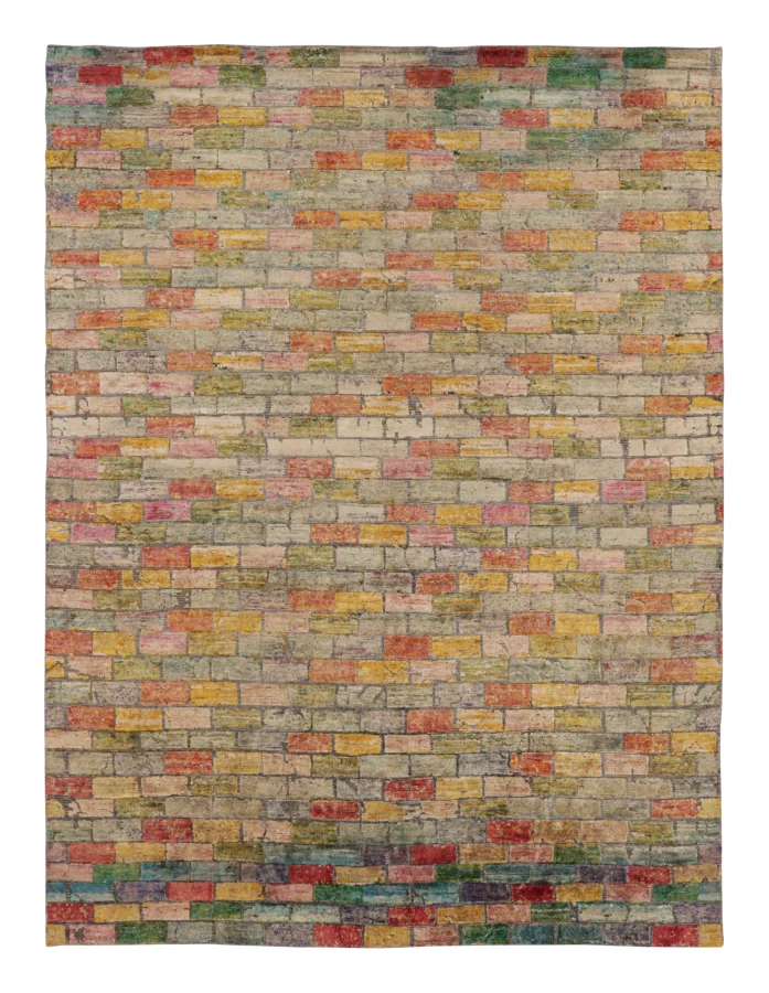 Rug & Kilim’s Contemporary Rug with Polychromatic Geometric Design