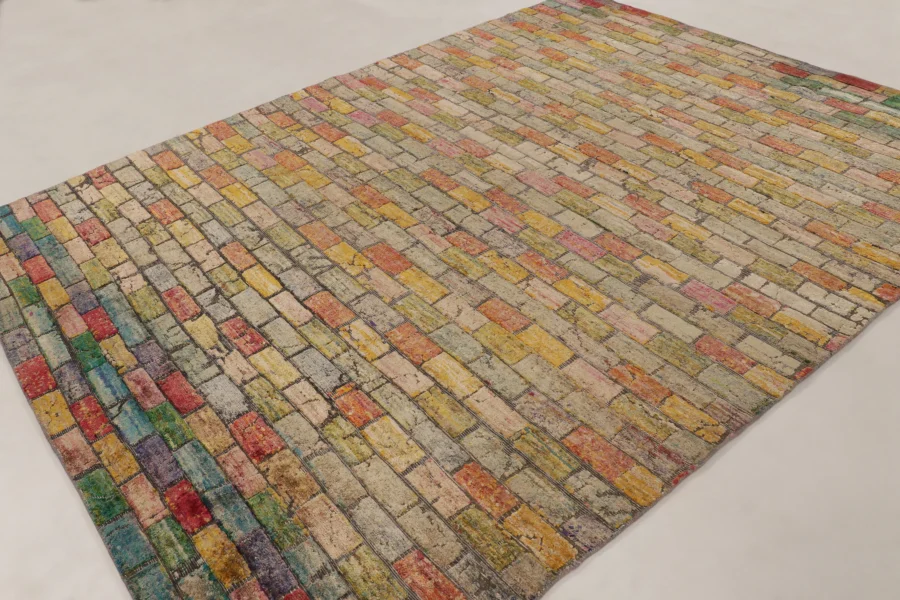 Hover image of Rug & Kilim’s Contemporary Rug with Polychromatic Geometric Design