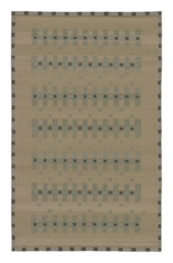 Rug & Kilim's Contemporary Scandinavian Custom Flatweave Rug with Geometric Grid