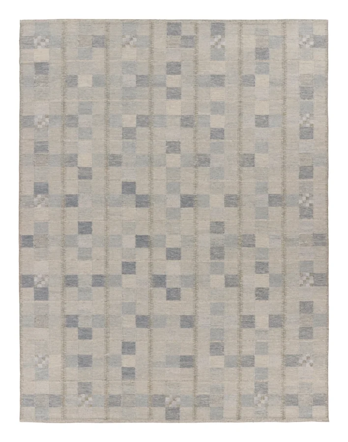 Rug & Kilim's Contemporary Oversized Scandinavian Custom Rug in Blue Tones