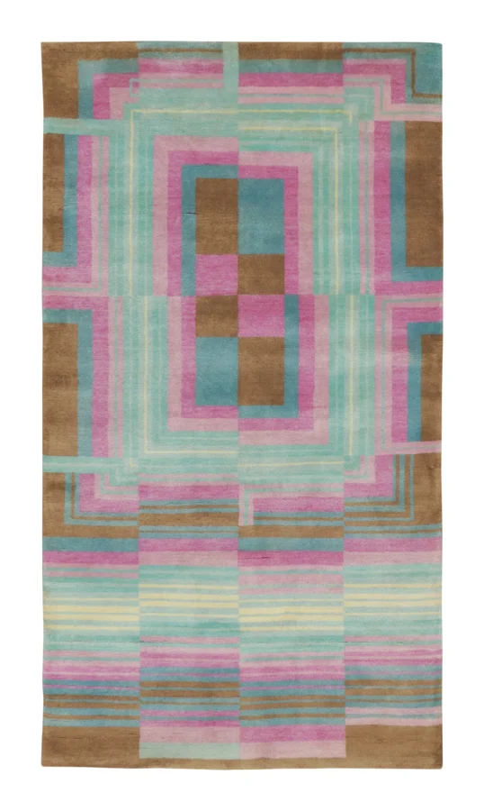 Rug & Kilim's Contemporary Mid-Century Modern Rug in Abstract Polychrome