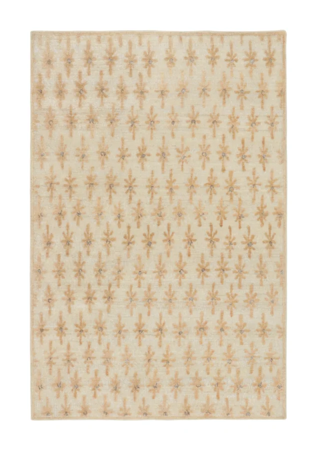 Rug & Kilim's Block Print Runner with Orange & Brown in All Over Floral Design