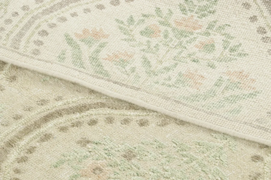 Block Print Floral Square Rug