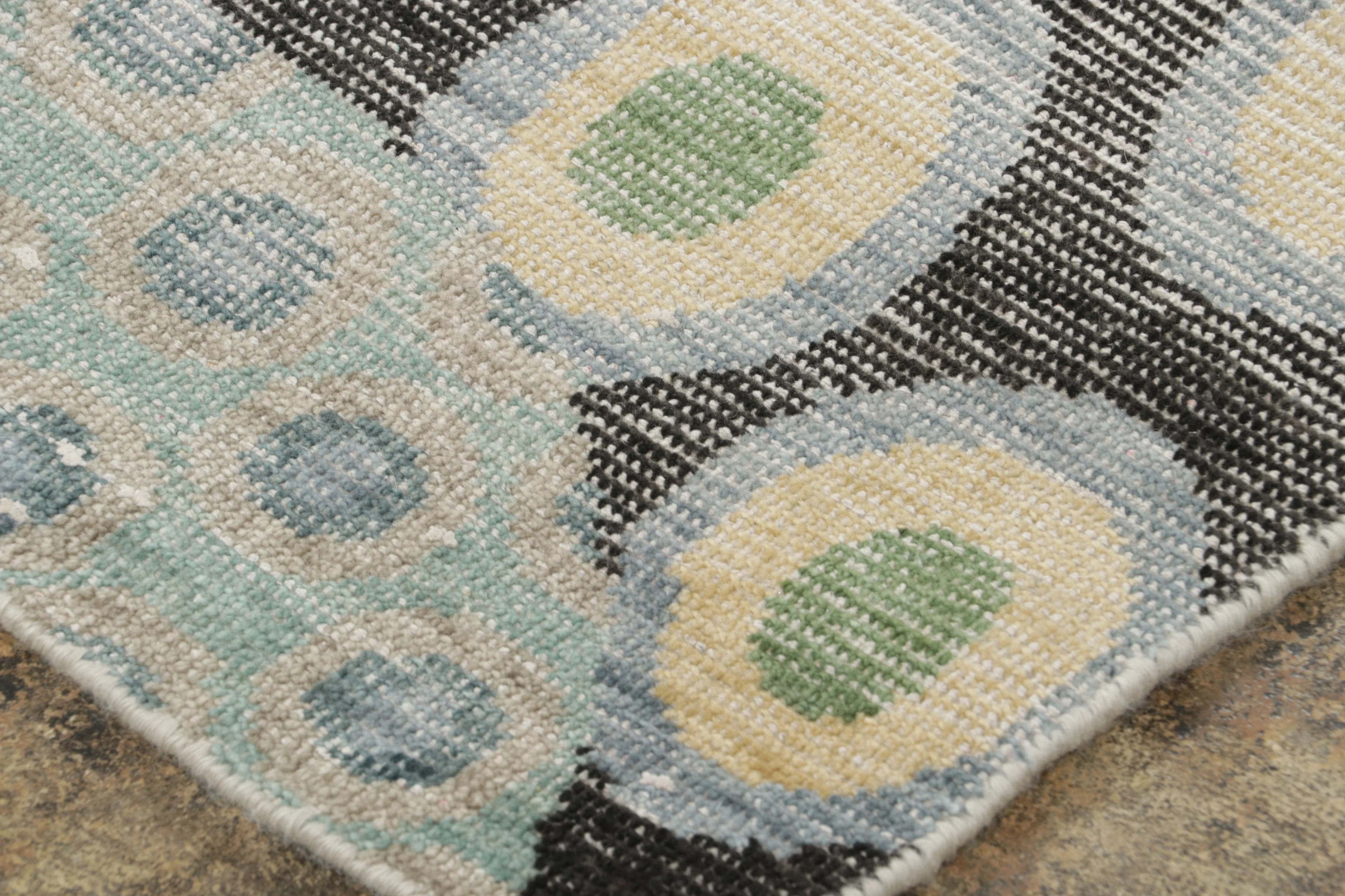 Contemporary Distressed Pictorial Rug