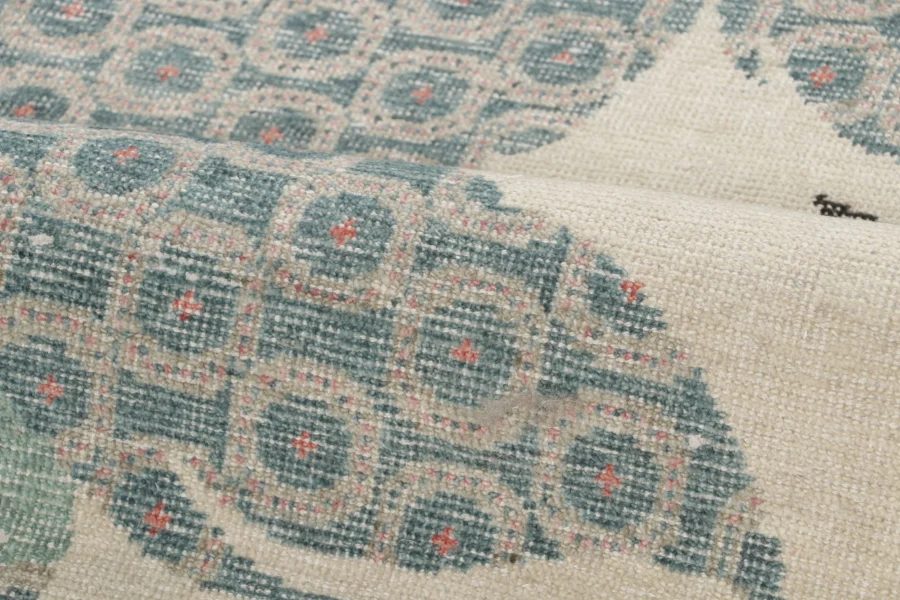 Contemporary Distressed Pictorial Rug