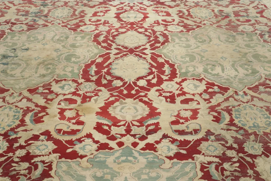 Antique Distressed Agra Rug