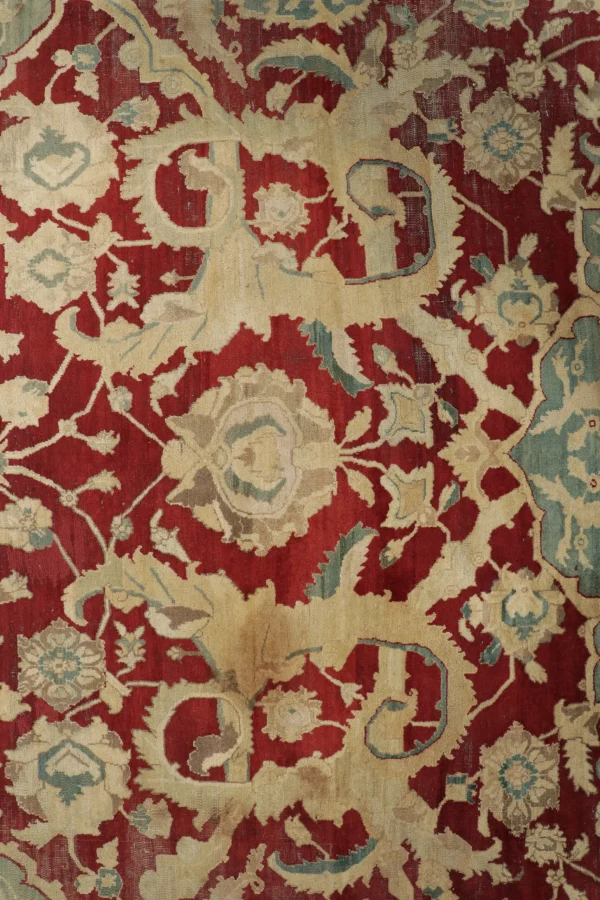 Antique Distressed Agra Rug