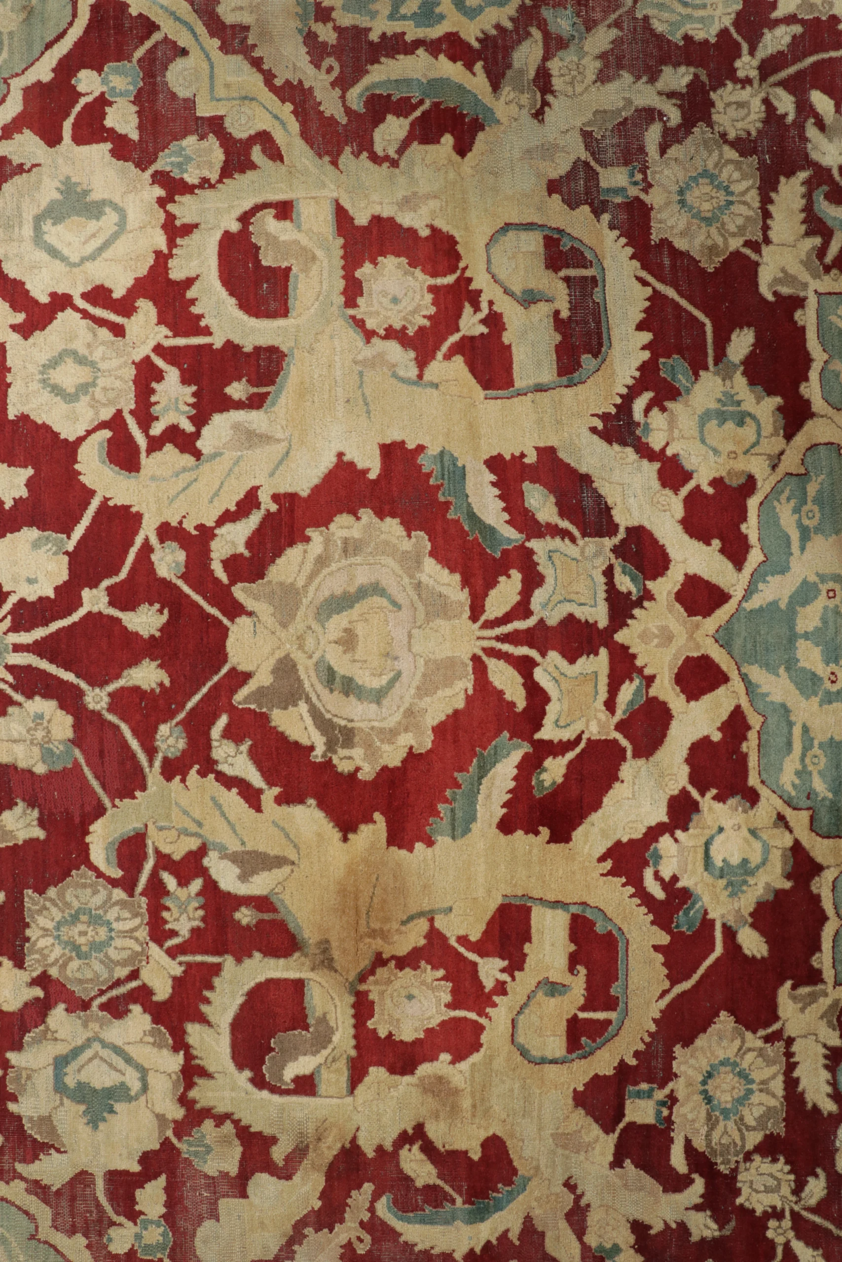 Antique Distressed Agra Rug
