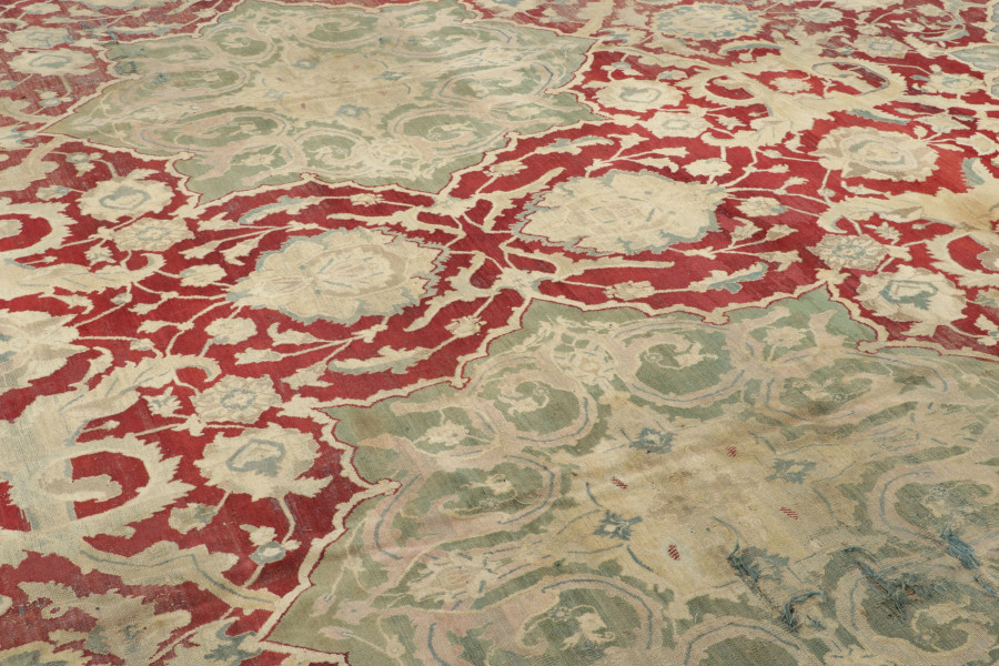 Antique Distressed Agra Rug