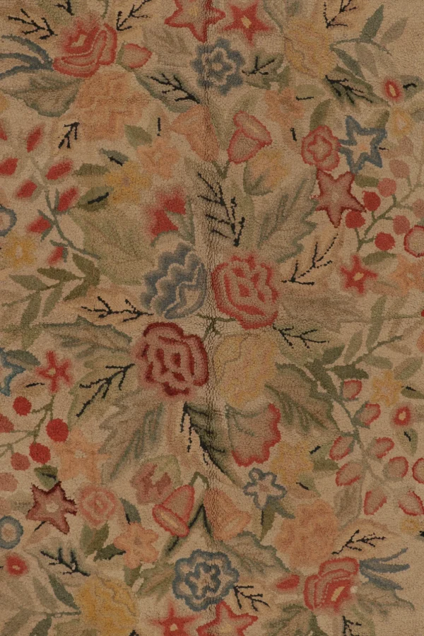 Antique Hooked Floral Rug