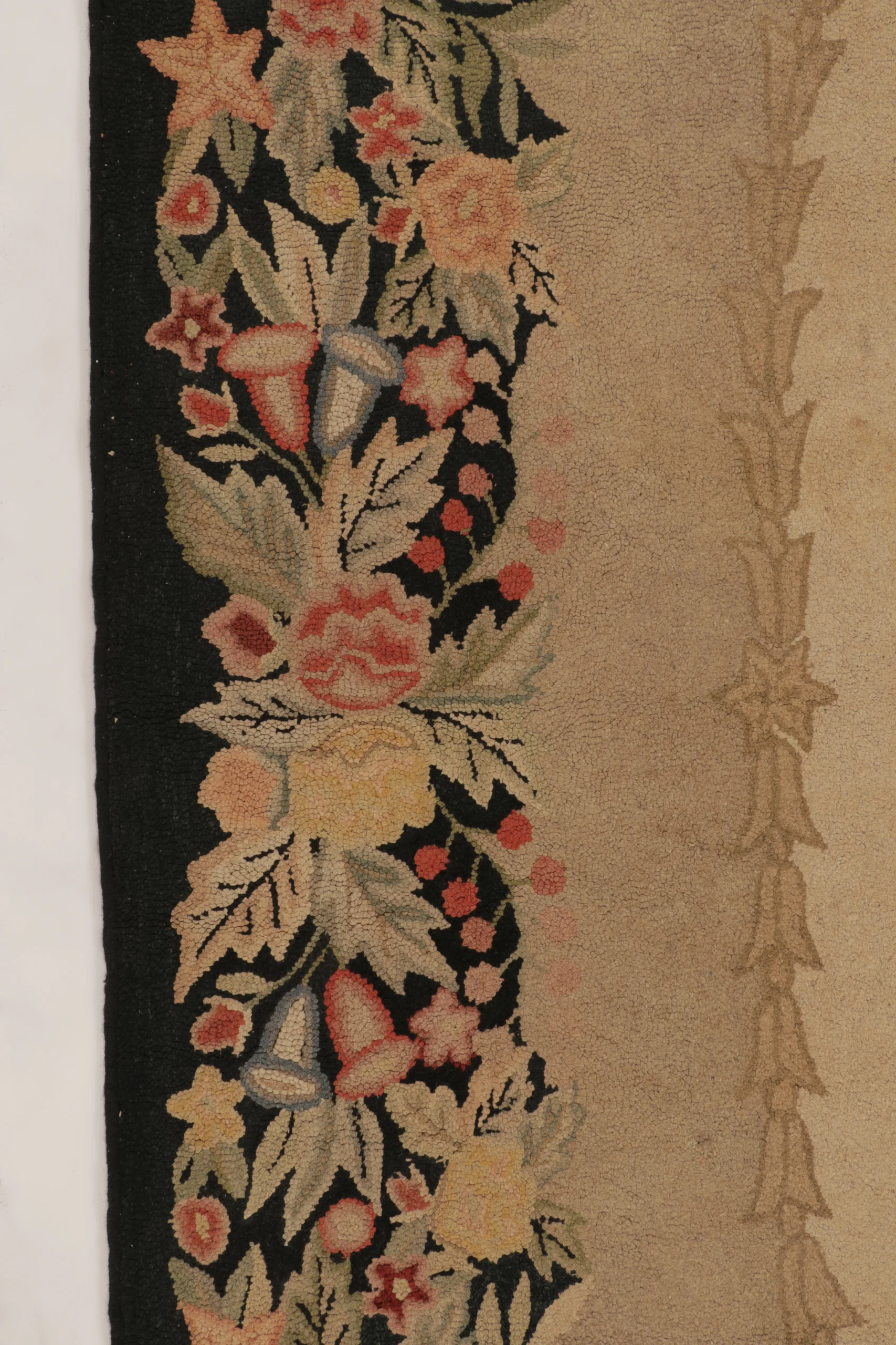 Antique Hooked Floral Rug