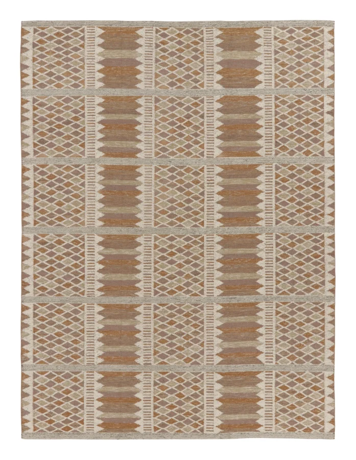 Rug & Kilim's Oversized Scandinavian Custom Flatweave Rug with Geometric Grid