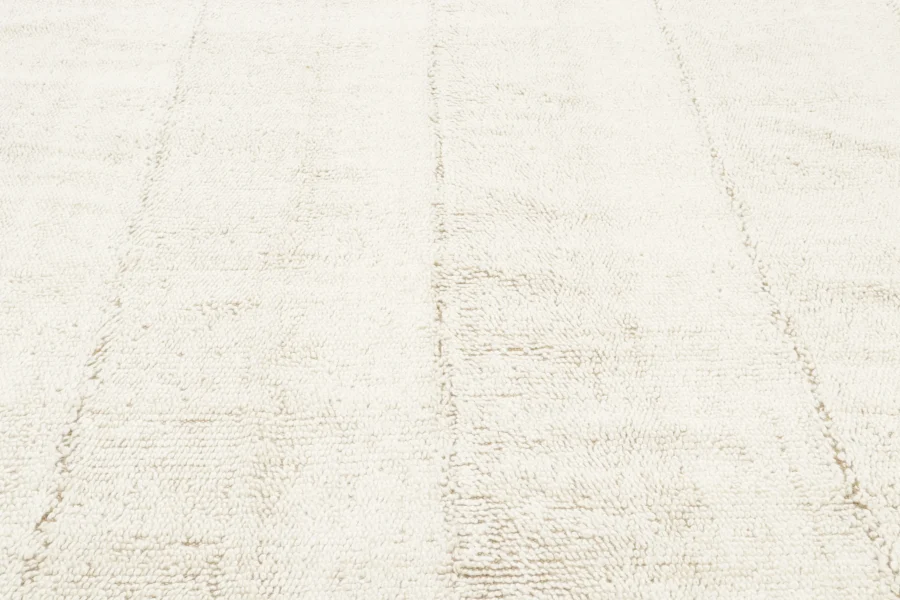 Hover image of Oversized Contemporary Boucle Rug with Linear Stripes in Beige - Rug & Kilim
