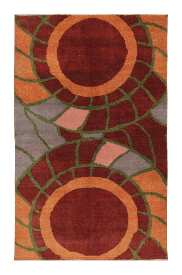 Vintage Turkish Mid-Century Modern Rug with Geometric Design - Rug & Kilim