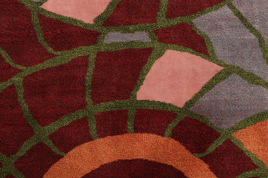 Vintage Mid-Century Modern Geometric Rug