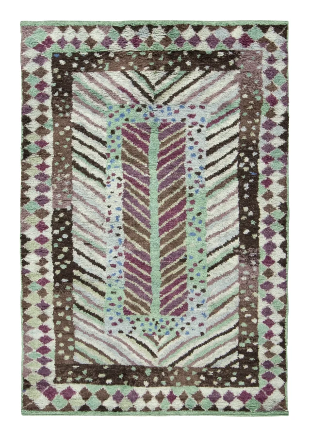 Rug & Kilim's Contemporary Art Deco Rug with Polychromatic Geometric Design