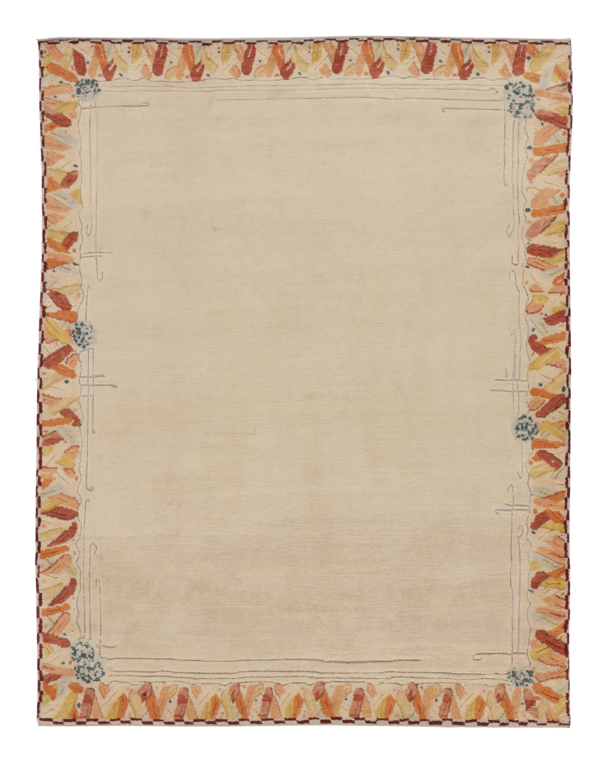 Contemporary Art Deco Floral Rug
