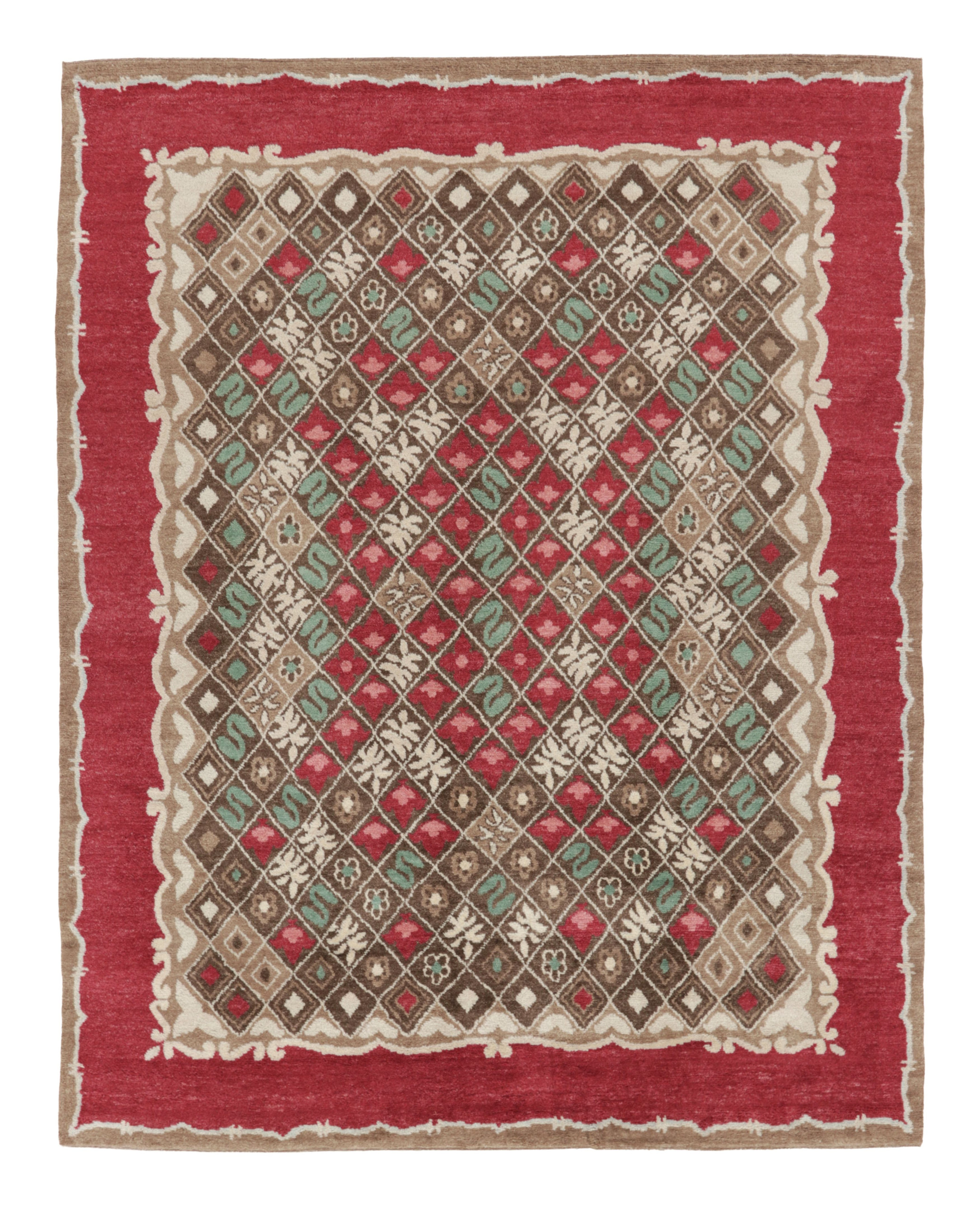Contemporary Art Deco Floral Rug