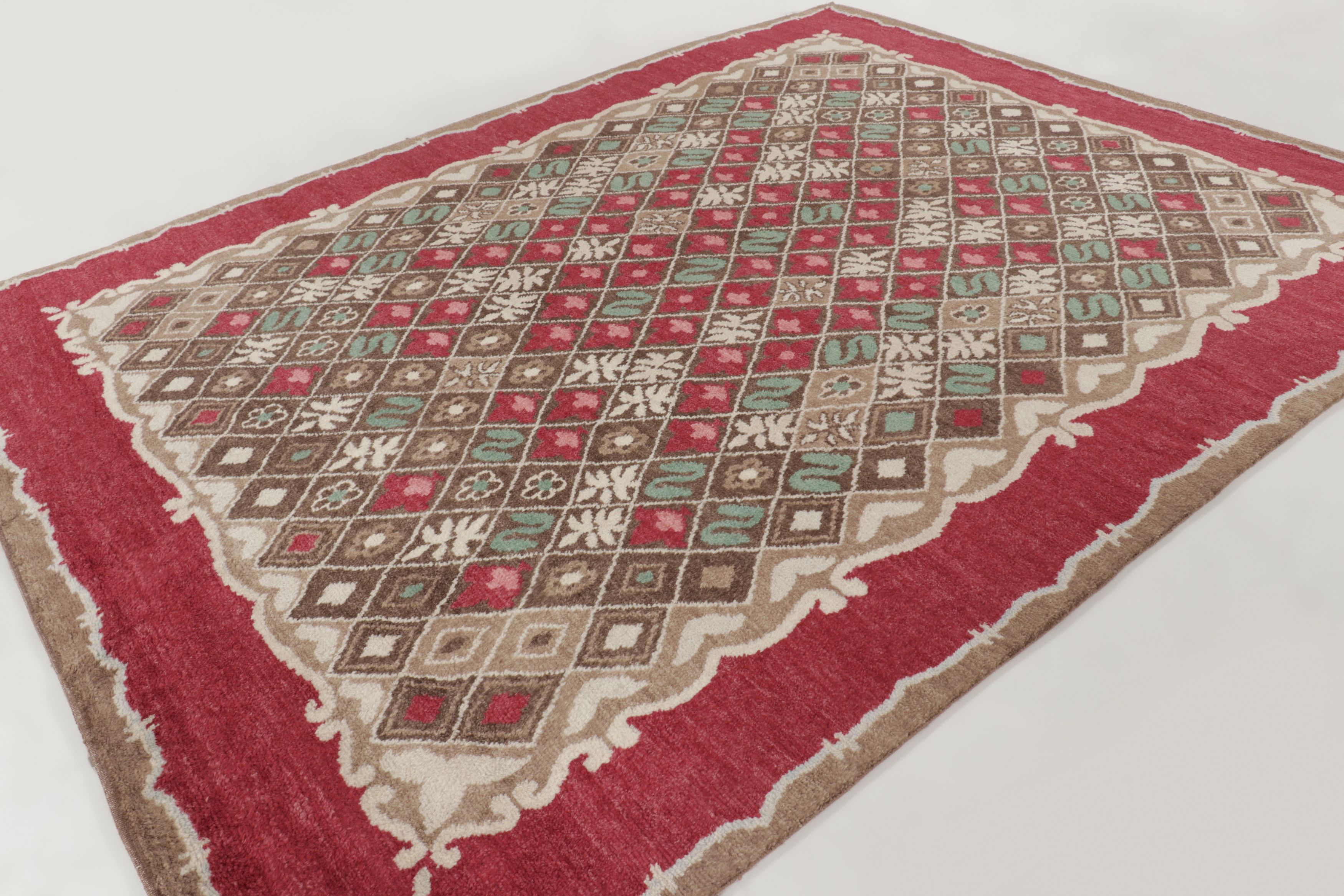 Contemporary Art Deco Floral Rug