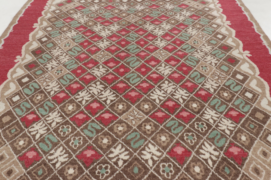 Contemporary Art Deco Floral Rug