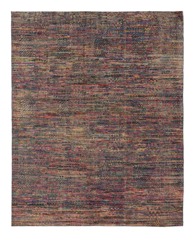Rug & Kilim’s Contemporary Textured Rug in Vibrant Polychromatic Mosaic Design