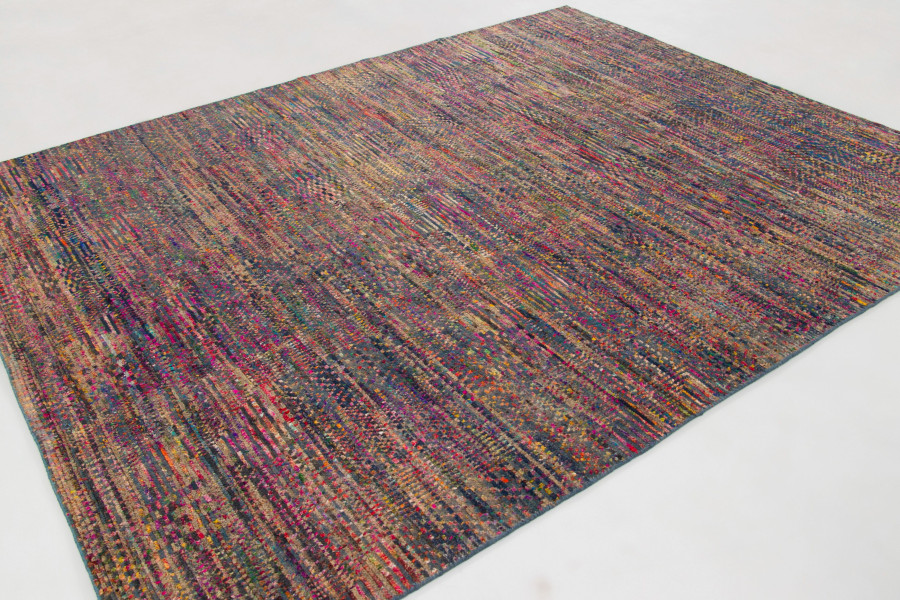 Hover image of Rug & Kilim’s Contemporary Textured Rug in Vibrant Polychromatic Mosaic Design
