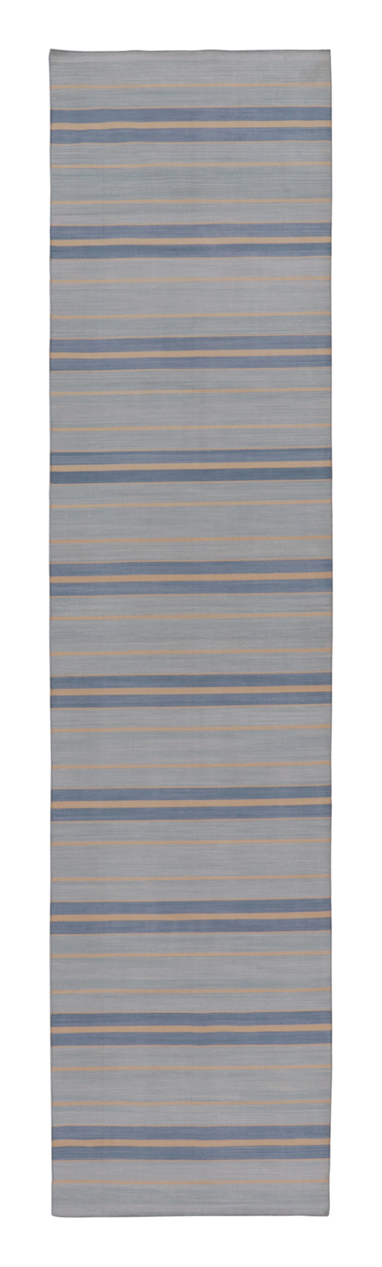 Contemporary Dhurrie Striped Gallery Runner